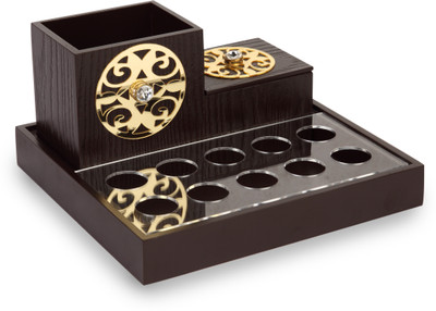 Cocktail Cosmetic Organizer - New Dresser Organizer Makeup Vanity Case Brown Cocktail Cosmetic Organizer - New Dresser Organizer Makeup Vanity Case Brown