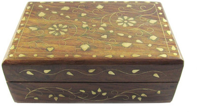 51% OFF on Pindia Beautiful Wooden Small With Brass Inlay Work Jewellery Vanity Case Brown, Gold 51% OFF on Pindia Beautiful Wooden Small With Brass Inlay Work Jewellery Vanity Case Brown, Gold