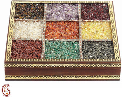 17% OFF on Aapno Rajasthan Raw Semi Precious Stone Inlayed Square Jewellery Vanity Box Multicolor