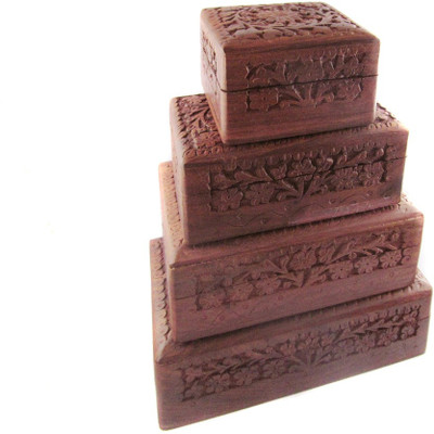 37% OFF on Pindia Traditional & Beautiful Set Of 4 Hand Carved Jewellery Vanity Case Brown 37% OFF on Pindia Traditional & Beautiful Set Of 4 Hand Carved Jewellery Vanity Case Brown