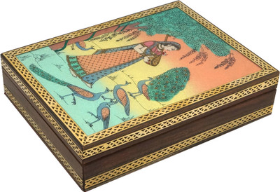 63% OFF on R S Jewels Indian Stone Painting Wooden Handicraft Jewellery Vanity Box Multicolor