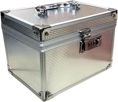 50% OFF on Pride Elegant And Strong Makeup Vanity Box Silver