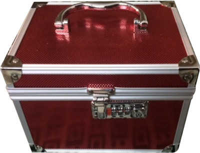 22% OFF on Platinum Cosmetic Box with Lock Makeup and Jewellery Vanity Case Red
