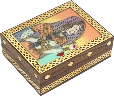 60% OFF on R S Jewels Rajasthani Stone Painting Wooden Handicraft Jewellery Vanity Box Multicolor
