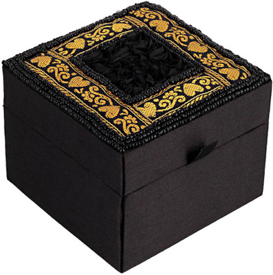 20% OFF on Fair Crafts Black Ribbon Embroidered Makeup And Jewellry Vanity Box Black