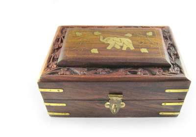 51% OFF on Pindia Traditional Yet Beautiful Wooden Single Elephant Top Brass Work Jewellery Vanity Case Brown, Gold 51% OFF on Pindia Traditional Yet Beautiful Wooden Single Elephant Top Brass Work Jewellery Vanity Case Brown, Gold