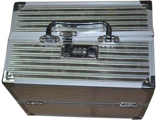 50% OFF on Pride Beauty with Folding Compartments Storing Make Up Items Vanity Case Silver