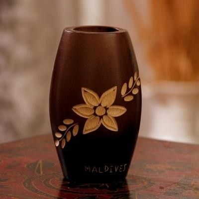 22% OFF on Tokenz Flowery Elliptical Flower Wooden Vase