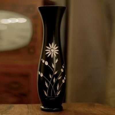 14% OFF on Tokenz Carved Flower Coffee Wooden Vase