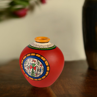 35% OFF on ExclusiveLane Handpainted Warli Matki Terracotta Vase 35% OFF on ExclusiveLane Handpainted Warli Matki Terracotta Vase