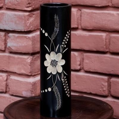 14% OFF on Tokenz Floral Engraved Pipe Flower Wooden Vase