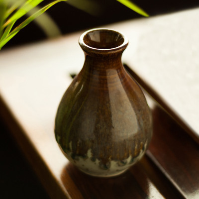 44% OFF on ExclusiveLane Studio Pottery Glazed Ceramic Round Mini In Connamon Ceramic Vase