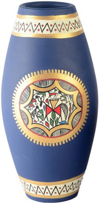 42% OFF on ExclusiveLane Terracotta Handpainted Warli Dholak Blue 6 inch Terracotta Vase 42% OFF on ExclusiveLane Terracotta Handpainted Warli Dholak Blue 6 inch Terracotta Vase