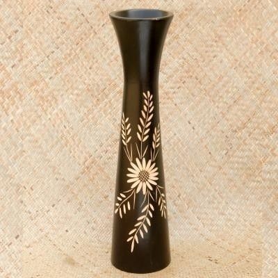 11% OFF on Tokenz Flower 'n' Leaves Wooden Vase