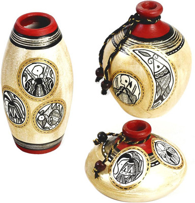 59% OFF on Aapno Rajasthan Tribal Art Painted Set Terracotta Vase 59% OFF on Aapno Rajasthan Tribal Art Painted Set Terracotta Vase