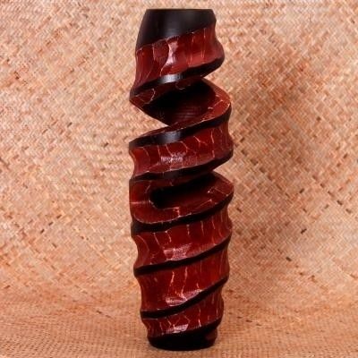 12% OFF on Tokenz Spiral Cutout Design Flower Wooden Vase