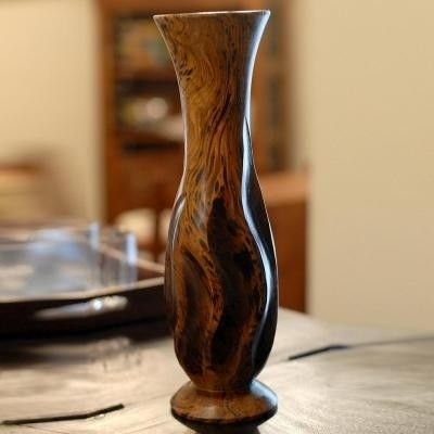 14% OFF on Tokenz Carved Pot Shaped Flower Wooden Vase