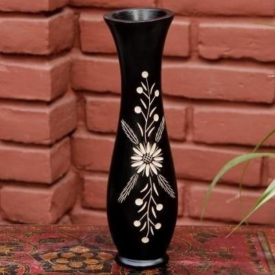 14% OFF on Tokenz Attractive Engraved Flower Wooden Vase