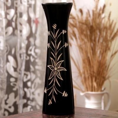 14% OFF on Tokenz Sleek Dark Flower Wooden Vase