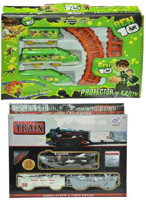 Turban Toys Combo Of Ben 10 & Black Train (Green, Black)