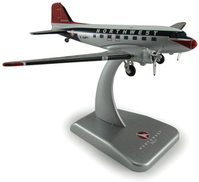 Hogan Wings Aircraft scale model, DC-3 Northwest, Scale 1:200 (with Stand & gear) Hogan Wings Aircraft scale model, DC-3 Northwest, Scale 1:200 (with Stand & gear)