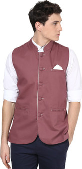 Haute Couture Nehru Jacket Solid Men's Waistcoat