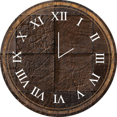 14% OFF on Everyday Gifts Wooden Design Analog Wall Clock Black