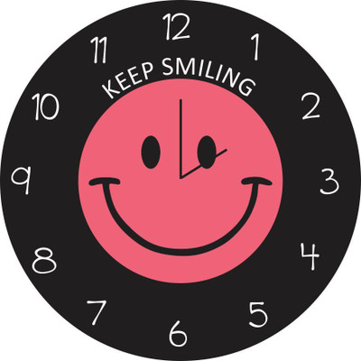 14% OFF on Everyday Gifts Smiely with Quote Analog Wall Clock Black