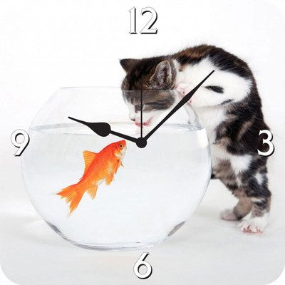 50% OFF on FurnishFantasy Cat and Fish Analog Wall Clock Multicolor 50% OFF on FurnishFantasy Cat and Fish Analog Wall Clock Multicolor