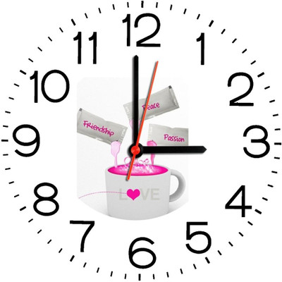 23% OFF on Ellicon B372 Cup Of Love Analog Wall Clock White