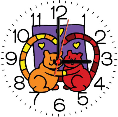 28% OFF on Ellicon 257 Two Cats Tails Make Love Heart Analog Wall Clock White 28% OFF on Ellicon 257 Two Cats Tails Make Love Heart Analog Wall Clock White