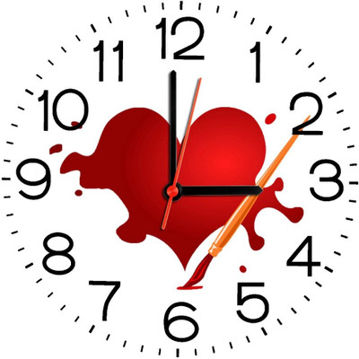 23% OFF on Ellicon B338 Splash Red Heart Analog Wall Clock Multicolor 23% OFF on Ellicon B338 Splash Red Heart Analog Wall Clock Multicolor