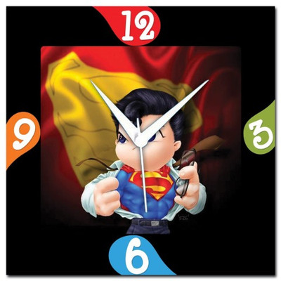 72% OFF on Amore Baby Superman Analog Wall Clock Black