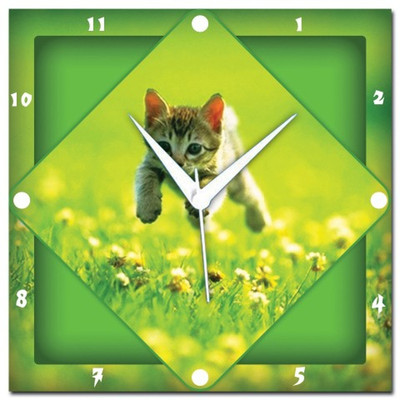 72% OFF on Amore Kitten Analog Wall Clock Green