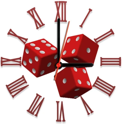 28% OFF on Ellicon 96 Dice Analog Wall Clock White