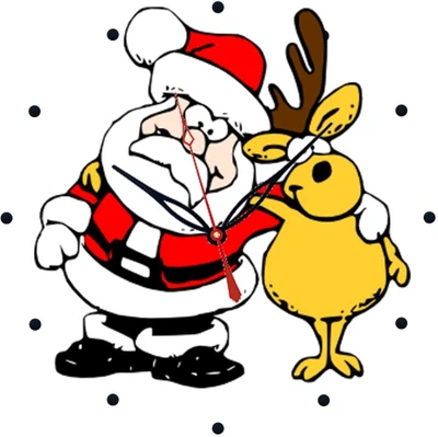 28% OFF on Ellicon 91 Santa Claus Analog Wall Clock White