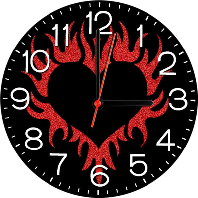 28% OFF on Ellicon 400 Black Red Heart Analog Wall Clock White 28% OFF on Ellicon 400 Black Red Heart Analog Wall Clock White