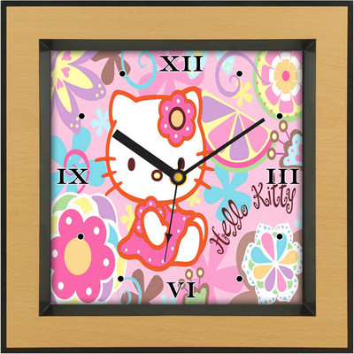 31% OFF on Shopping Monster Cute Kitty Designer Analog Wall Clock Brown