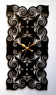 Kwardrobe Modern Scroll Analog Wall Clock Black