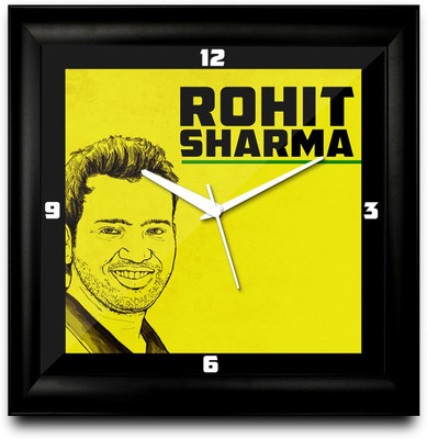 73% OFF on ShopMantra Rohit Sharma Hitman Square Analog Wall Clock Black