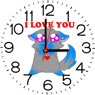23% OFF on Ellicon B316 I Love You Funny Cartoon Analog Wall Clock Multicolor