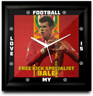 73% OFF on ShopMantra Gareth Frank Bale Wales Football Square Analog Wall Clock Black