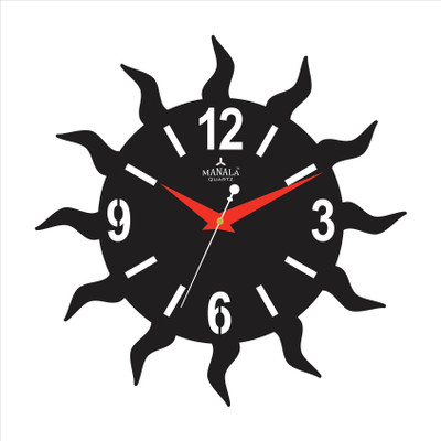 Manala Times Acrylic Fancy Analog Wall Clock Black Manala Times Acrylic Fancy Analog Wall Clock Black