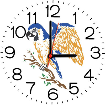 23% OFF on Ellicon B142 Colorful Bird Analog Wall Clock White