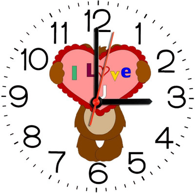 28% OFF on Ellicon 179 Bear Holding Heart Analog Wall Clock White