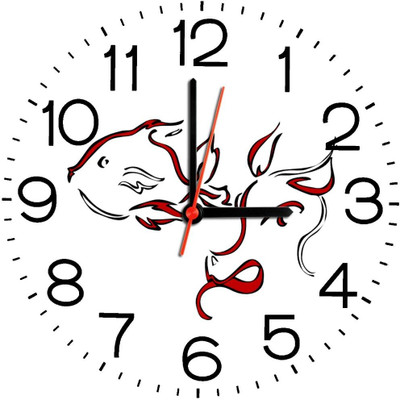 23% OFF on Ellicon B262 Abstract Fish And Animal Design Analog Wall Clock White