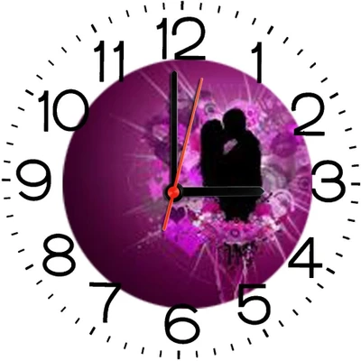 23% OFF on Ellicon B355 Cute Couple Analog Wall Clock White