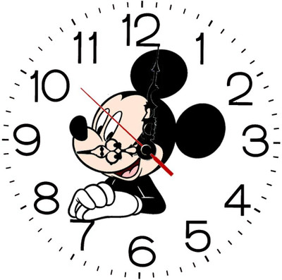 28% OFF on Ellicon 156 Mickey Face Analog Wall Clock White