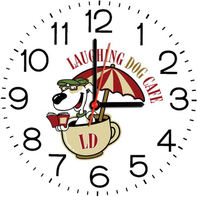 23% OFF on Ellicon B235 Laughing Dog Cafe Analog Wall Clock White