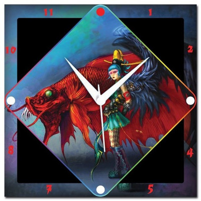 70% OFF on WebPlaza Girl With Dragon Analog Wall Clock Multicolor